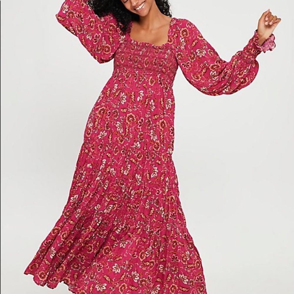 Free People Sweet Escape Maxi Dress Pink Floral - Picture 1 of 4